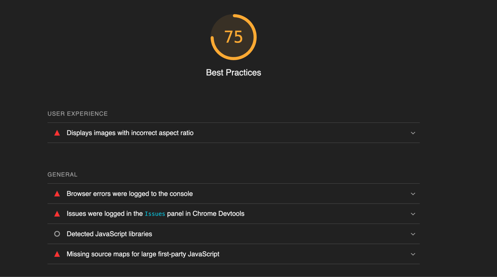 Lighthouse Scoring Color Codes